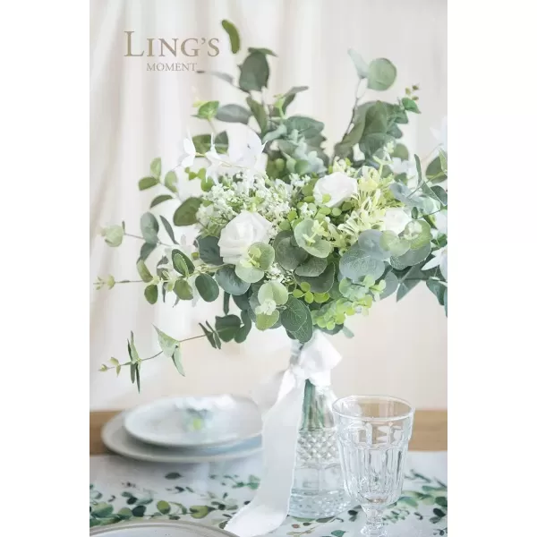 imageLings Moment Artificial Plants 3Eucalyptus leaves Branches Bouquets18Pcs 175quotTall Hanging Fake Greenery Filler wStems Realistic Texture Decor for Wedding Table Centerpieces OutdoorRoomOffice