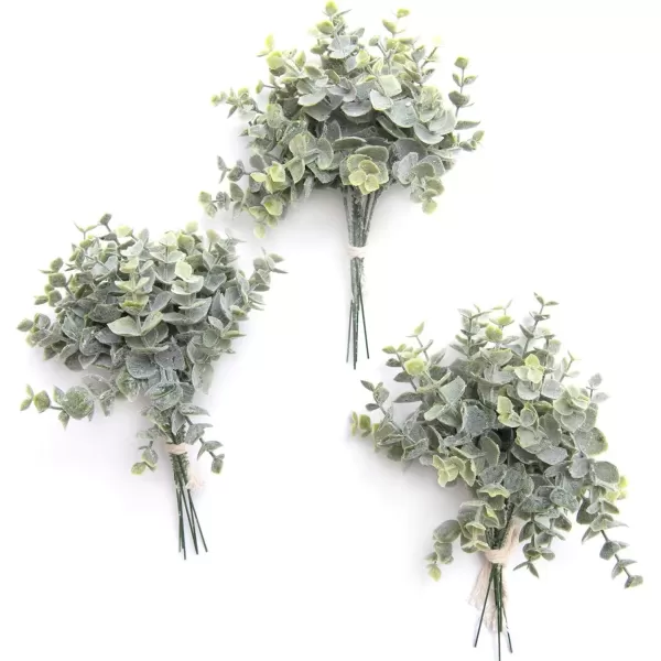 imageLings Moment Artificial Plants Eucalyptus Leaves Branches18Pcs 15quot Tall Fake Greenery Filler Decor wStems Realistic Texture Flocked Plants for Wedding BouquetsTable Centerpieces RoomOffice