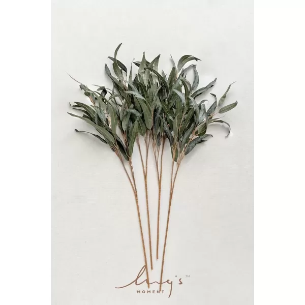 imageLings Moment Artificial Plants Salix Leaves Branches4Pcs 175quotTall Sage Green Fake Willow Greenery Filler Decor wStems Lifelike Texture Plant Decor for Wedding BouquetsTable Centerpieces OfficeGrsage Green