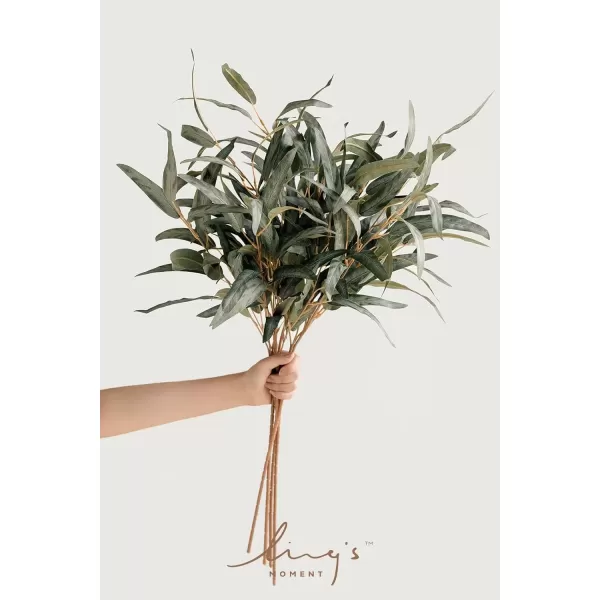 imageLings Moment Artificial Plants Salix Leaves Branches4Pcs 175quotTall Sage Green Fake Willow Greenery Filler Decor wStems Lifelike Texture Plant Decor for Wedding BouquetsTable Centerpieces OfficeGrsage Green