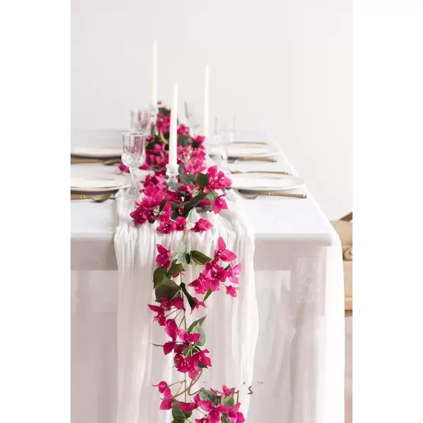 imageLings Moment Bougainvillea Artificial Flowers Greenery Garland 55ft 2pcs Fake Vines Real Touch Silk Hot Pink Wreaths for Front Door Outside Centerpieces Wedding Arch Floral Arrangements