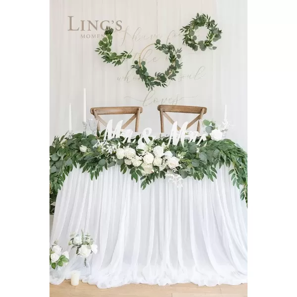 imageLings Moment Eucalyptus Flower Greenery Garland with Willow Leaves 2pcs 59ft Hanging Italian Ruscus Vines Rustic Wreath Swags for Table Centerpieces Wedding Arch Decor Marsala FlowersSage Green Eucalyptus and Willow Garland