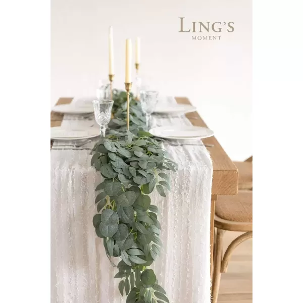 imageLings Moment Eucalyptus Flower Greenery Garland with Willow Leaves 2pcs 59ft Hanging Italian Ruscus Vines Rustic Wreath Swags for Table Centerpieces Wedding Arch Decor Marsala FlowersDusty Green Eucalyptus and Willow Garland