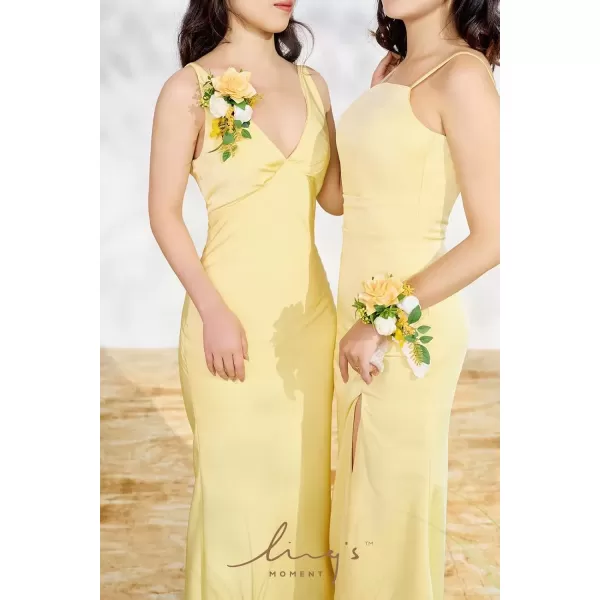 imageLings Moment 2pcs Homecoming Wedding WristShoulder Corsage Artificial Flower GirlMother Prom Corsage Wristlet Dcor etc Black Gothic BurgundyYlwyellow  White