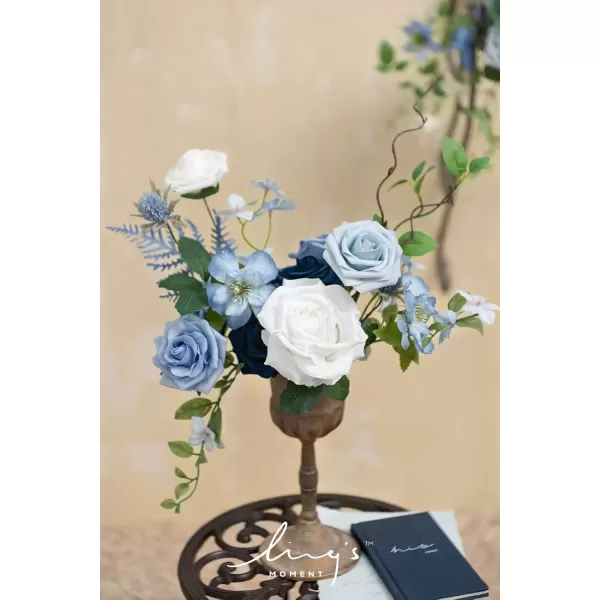 imageLings Moment Caly Aster ampamp Nude Artificial Flowers and Greenery Deluxe Combo Box Set Fake Flower for DIY Wedding Bridal Bouquet Centerpieces Decor Floral Arrangement Decor etcB2dusty Blue  Ivory  Sage