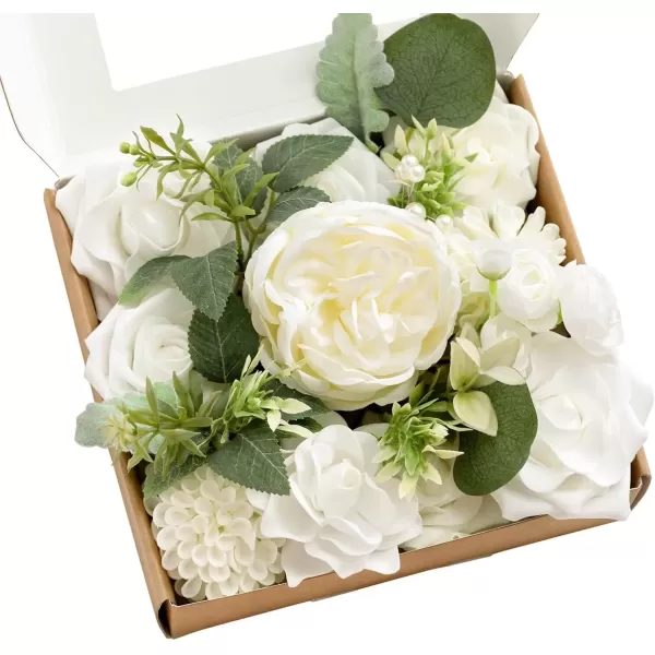 imageLings Moment Caly Aster ampamp Nude Artificial Flowers and Greenery Deluxe Combo Box Set Fake Flower for DIY Wedding Bridal Bouquet Centerpieces Decor Floral Arrangement Decor etcA1white  Sage