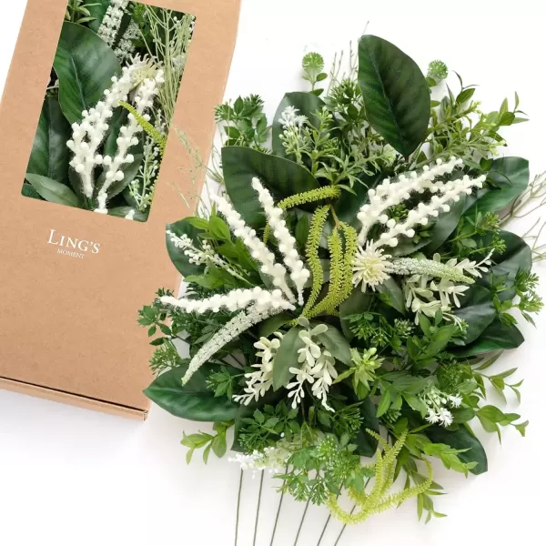 imageLings Moment Caly Aster ampamp Nude Artificial Flowers and Greenery Deluxe Combo Box Set Fake Flower for DIY Wedding Bridal Bouquet Centerpieces Decor Floral Arrangement Decor etcA1white  Tropical Green