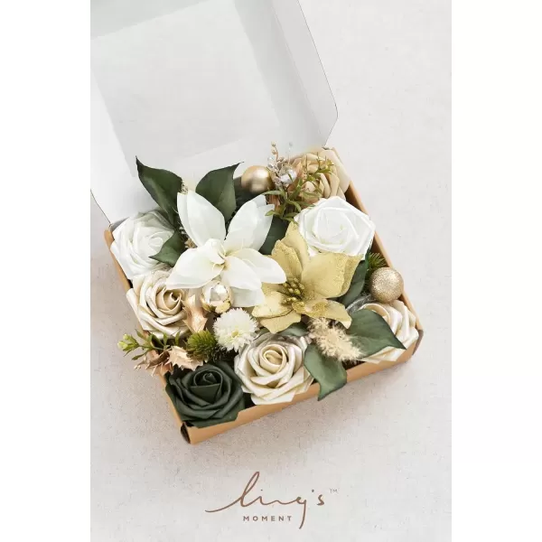 imageLings Moment Caly Aster ampamp Nude Artificial Flowers and Greenery Deluxe Combo Box Set Fake Flower for DIY Wedding Bridal Bouquet Centerpieces Decor Floral Arrangement Decor etcA3champagne Chrismas