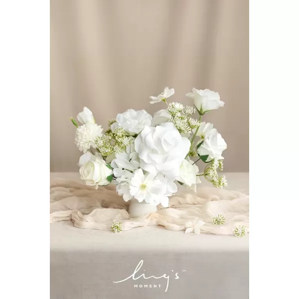 imageLings Moment Caly Aster ampamp Nude Artificial Flowers and Greenery Deluxe Combo Box Set Fake Flower for DIY Wedding Bridal Bouquet Centerpieces Decor Floral Arrangement Decor etcA1white  Cream