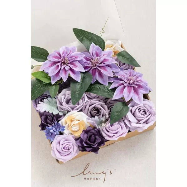 imageLings Moment Caly Aster ampamp Nude Artificial Flowers and Greenery Deluxe Combo Box Set Fake Flower for DIY Wedding Bridal Bouquet Centerpieces Decor Floral Arrangement Decor etcC1lilac  Purple