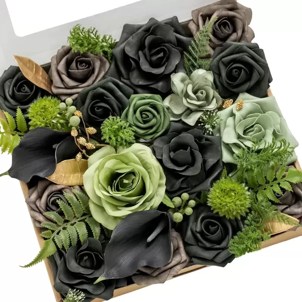 imageLings Moment Caly Aster ampamp Nude Artificial Flowers and Greenery Deluxe Combo Box Set Fake Flower for DIY Wedding Bridal Bouquet Centerpieces Decor Floral Arrangement Decor etcA2emerald  Gold