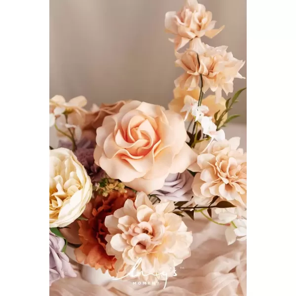 imageLings Moment Caly Aster ampamp Nude Artificial Flowers and Greenery Deluxe Combo Box Set Fake Flower for DIY Wedding Bridal Bouquet Centerpieces Decor Floral Arrangement Decor etcC1lavender  Peach