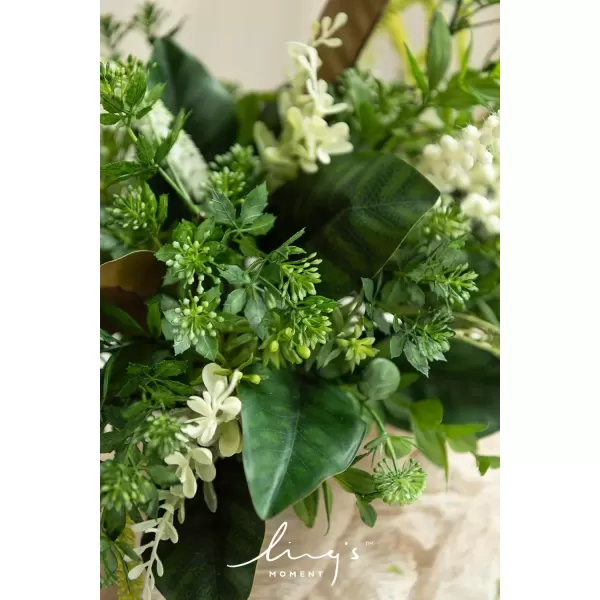 imageLings Moment Caly Aster ampamp Nude Artificial Flowers and Greenery Deluxe Combo Box Set Fake Flower for DIY Wedding Bridal Bouquet Centerpieces Decor Floral Arrangement Decor etcA1white  Tropical Green