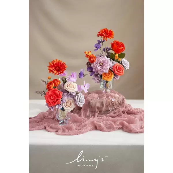 imageLings Moment Caly Aster ampamp Nude Artificial Flowers and Greenery Deluxe Combo Box Set Fake Flower for DIY Wedding Bridal Bouquet Centerpieces Decor Floral Arrangement Decor etcC1lavender  Orange