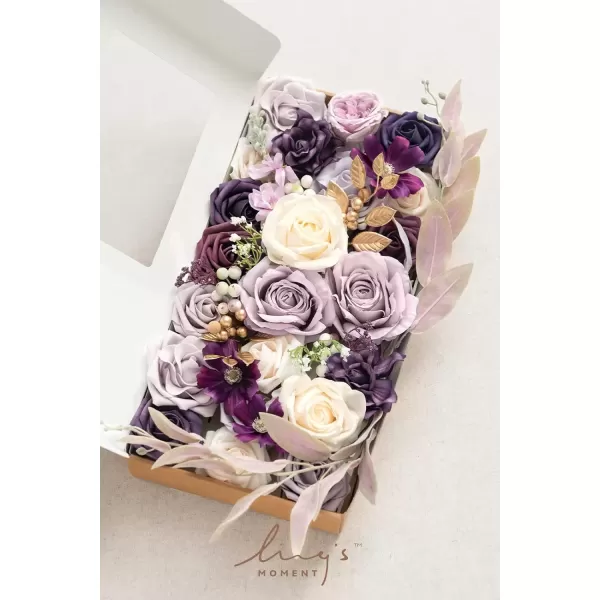 imageLings Moment Caly Aster ampamp Nude Artificial Flowers and Greenery Deluxe Combo Box Set Fake Flower for DIY Wedding Bridal Bouquet Centerpieces Decor Floral Arrangement Decor etcC1lilac  Cream