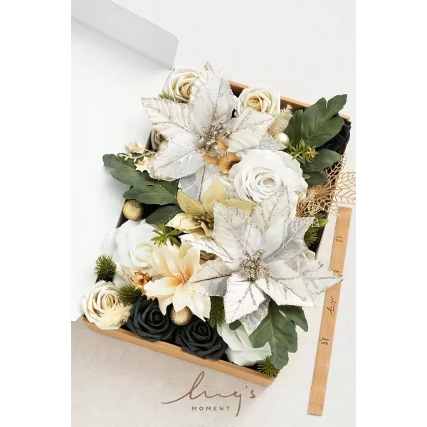 imageLings Moment Caly Aster ampamp Nude Artificial Flowers and Greenery Deluxe Combo Box Set Fake Flower for DIY Wedding Bridal Bouquet Centerpieces Decor Floral Arrangement Decor etcA3champagne Chrismas