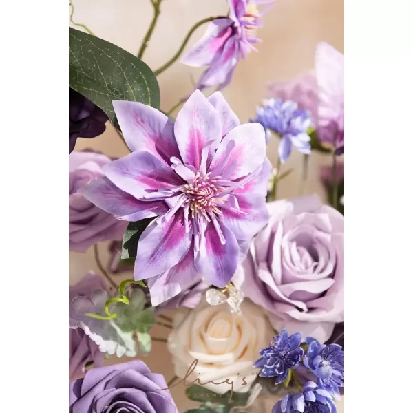 imageLings Moment Caly Aster ampamp Nude Artificial Flowers and Greenery Deluxe Combo Box Set Fake Flower for DIY Wedding Bridal Bouquet Centerpieces Decor Floral Arrangement Decor etcC1lilac  Purple