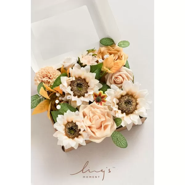 imageLings Moment Caly Aster ampamp Nude Artificial Flowers and Greenery Deluxe Combo Box Set Fake Flower for DIY Wedding Bridal Bouquet Centerpieces Decor Floral Arrangement Decor etcA4peach  Sunflower