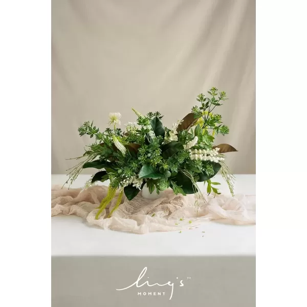 imageLings Moment Caly Aster ampamp Nude Artificial Flowers and Greenery Deluxe Combo Box Set Fake Flower for DIY Wedding Bridal Bouquet Centerpieces Decor Floral Arrangement Decor etcA1white  Tropical Green