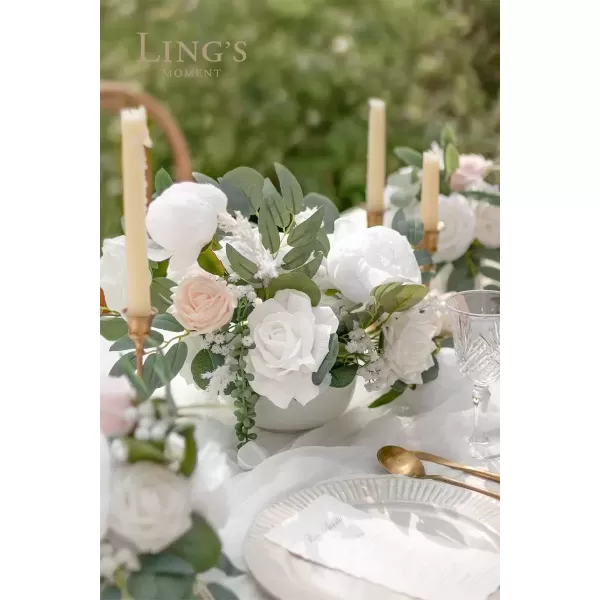 imageLings Moment Caly Aster ampamp Nude Artificial Flowers and Greenery Deluxe Combo Box Set Fake Flower for DIY Wedding Bridal Bouquet Centerpieces Decor Floral Arrangement Decor etcA1white  Blush