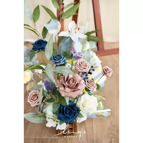 imageLings Moment Fall Wedding Welcome Sign Floral Swag 175quot Tall Standing Artificial Flowers Garland Terracotta Rust Ceremony Reception Easel Home Entryway Outdoor Board Table Decor NOT Include SignDusty Rose  Navy