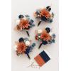 imageLings Moment Artificial Flowers Burgundy ampamp Navy Blue Bridesmaid Bouquet Set of 4 Wedding Flowers Bouquets for Bridesmaids 7 Inch Bridal Bouquets for Bridesmaids Wedding etcOrorange  Navy Blue