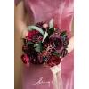 imageLings Moment Artificial Flowers Burgundy ampamp Navy Blue Bridesmaid Bouquet Set of 4 Wedding Flowers Bouquets for Bridesmaids 7 Inch Bridal Bouquets for Bridesmaids Wedding etcRedblack Baccara  Burgundy