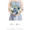 imageLings Moment Artificial Flowers Burgundy ampamp Navy Blue Bridesmaid Bouquet Set of 4 Wedding Flowers Bouquets for Bridesmaids 7 Inch Bridal Bouquets for Bridesmaids Wedding etcBludusty  Navy Blue