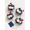 imageLings Moment Artificial Flowers Burgundy ampamp Navy Blue Bridesmaid Bouquet Set of 4 Wedding Flowers Bouquets for Bridesmaids 7 Inch Bridal Bouquets for Bridesmaids Wedding etcBluburgundy  Navy Blue