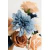 imageLings Moment Artificial Flowers Fake Faux Foam Roses Gardenia Combo for DIY Wedding Bouquets Centerpieces Arrangements Bridal Shower Party Home Decorations Dusty Blue ampamp White 24pcsNavy Blue  Burnt Orange