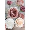 imageLings Moment Artificial Flowers Fake Faux Foam Roses Gardenia Combo for DIY Wedding Bouquets Centerpieces Arrangements Bridal Shower Party Home Decorations Dusty Blue ampamp White 24pcsDusty Rose  Grey