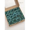 imageLings Moment Artificial Flowers Fake Faux Foam Roses Gardenia Combo for DIY Wedding Bouquets Centerpieces Arrangements Bridal Shower Party Home Decorations Dusty Blue ampamp White 24pcsDark Teal