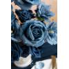 imageLings Moment Artificial Flowers Fake Faux Foam Roses Gardenia Combo for DIY Wedding Bouquets Centerpieces Arrangements Bridal Shower Party Home Decorations Dusty Blue ampamp White 24pcsNautical Navy