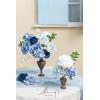 imageLings Moment Artificial Flowers Fake Faux Foam Roses Gardenia Combo for DIY Wedding Bouquets Centerpieces Arrangements Bridal Shower Party Home Decorations Dusty Blue ampamp White 24pcsDusty Blue  Ivory