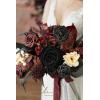 imageLings Moment Black and Burgundy Wedding Bouquets for Bride Gothic Bridal Bouquets for Bride 13 Inch Free Form Artificial Wedding Flower BouquetBlkmoody Burgundy  Black