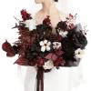 imageLings Moment Black and Burgundy Wedding Bouquets for Bride Gothic Bridal Bouquets for Bride 13 Inch Free Form Artificial Wedding Flower BouquetBlkmoody Burgundy  Black