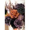 imageLings Moment Black and Burgundy Wedding Bouquets for Bride Gothic Bridal Bouquets for Bride 13 Inch Free Form Artificial Wedding Flower BouquetPrplevil Purple