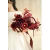 imageLings Moment Black and Burgundy Wedding Bouquets for Bride Gothic Bridal Bouquets for Bride 13 Inch Free Form Artificial Wedding Flower BouquetRedburgundy  Dusty Rose