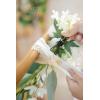 imageLings Moment 8 Wedding Artificial Aisle Pew Flowers Chair Decorations Arrangements with Chiffon Ribbons Orange Black for Ceremony Chair Back Floral Decor Reception Church Rose Party OutdoorWhtwhite  Sage  Ivory