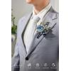 imageLings Moment Boutonniere for Men 6pcs Groom Groomsmen Boutonniere Artificial Flowers for Wedding DecorPromHomecoming etcBlueBlublue