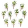 imageLings Moment Boutonniere for Men 10pcs Groomsmen Guest Boutonniere Artificial Flowers for Wedding DcorPromHomecomingetcBlack Gothic BurgundyWhtbaby Breath  White Pearl