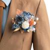 imageLings Moment Single Pocket Boutonniere for Man Groom Artificial Flowers for Wedding DecorPromHomecomingGraduation etcNavy Blue Pompon Mum