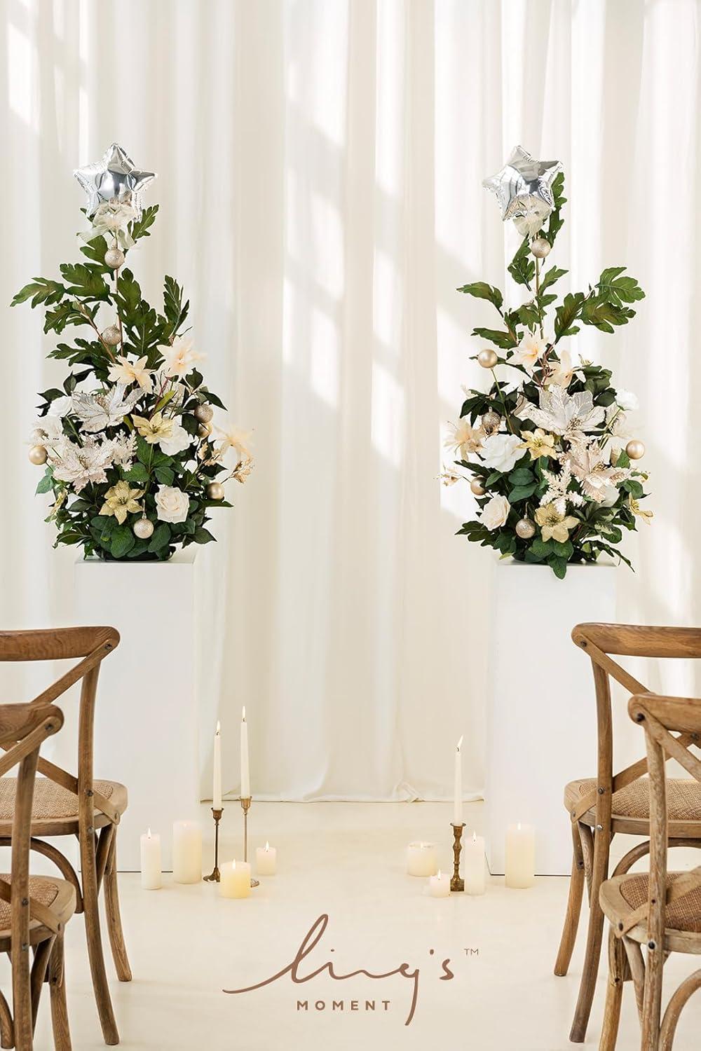 imageLings Moment 41quot Tall Free Standing Artificial Flowers Arrangements 2 pcs Wedding Arch Altar Stage Decorations Champagne Christmas for Ceremony Reception Rose Floral Party Outdoor Centerpieces Decor