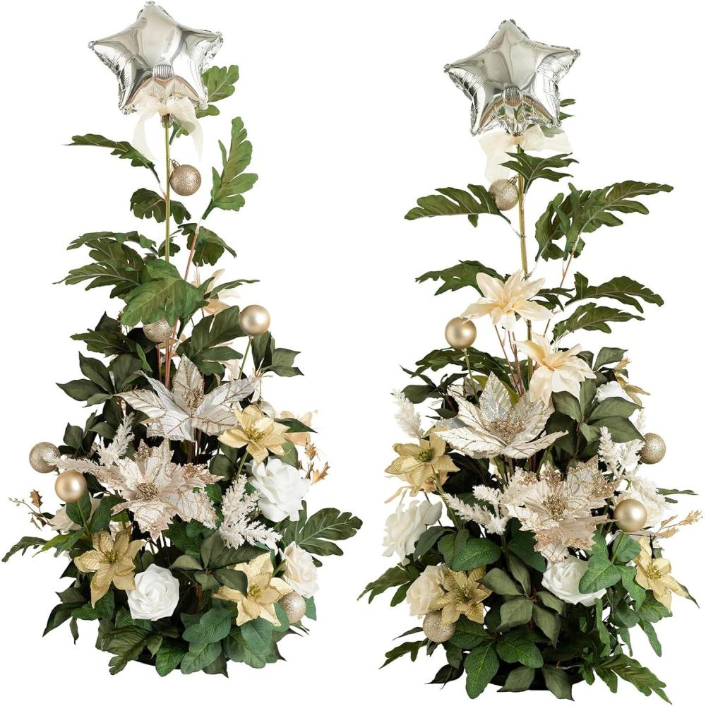 imageLings Moment 41quot Tall Free Standing Artificial Flowers Arrangements 2 pcs Wedding Arch Altar Stage Decorations Champagne Christmas for Ceremony Reception Rose Floral Party Outdoor Centerpieces Decor