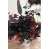 imageLings Moment Black ampamp Burgundy Artificial Flowers with Vase Gothic Wedding Table Decor Bouquet Centerpiece Flower Potted for Ceremony Reception Desk Flowers Mantel Goth Fake Flowers Set of 2Blkblack  Burgundy