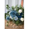 imageLings Moment Fall Wedding Floral Swag Welcome Sign Artificial Flowers Backdrop Garland Terracotta Orange For Ceremony Reception Wall Easel Home Decoration Entryway Faux Outdoor Board Head Table DecorDusty Blue  Navynot Included Sign