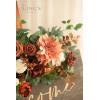 imageLings Moment Fall Wedding Floral Swag Welcome Sign Artificial Flowers Backdrop Garland Terracotta Orange For Ceremony Reception Wall Easel Home Decoration Entryway Faux Outdoor Board Head Table DecorAmber  Terracottanot Included Sign