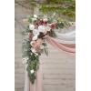 imageLings Moment Hanging Wedding Arch Flowers Kit Pack of 4 2pcs Arbor Artificial Flower Arrangement 1 Chiffon Drape Ceremony Reception Rose Backdrop White Faux Floral Outdoor Party DecorPkdusty Rose Mauve