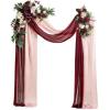 imageLings Moment Hanging Wedding Arch Flowers Kit Pack of 4 2pcs Arbor Artificial Flower Arrangement 1 Chiffon Drape Ceremony Reception Rose Backdrop White Faux Floral Outdoor Party DecorRedmarsala  Blush 01