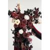 imageLings Moment Hanging Wedding Arch Flowers Kit Pack of 4 2pcs Arbor Artificial Flower Arrangement 1 Chiffon Drape Ceremony Reception Rose Backdrop White Faux Floral Outdoor Party DecorBlkblack  Burgundy